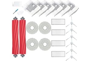 LOVECO Zubehör Ersatzteile Kompatibel für Roborock Q Revo,2 Hauptbürste, 4 Filter,6 Seitenbürsten,4 Wischtuch, 6 Staubbeutel