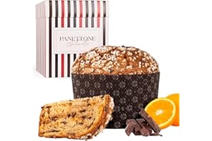 ENOVINOS THE WINE BRAND Panettone Antonella de Chocolate y Naranja XXL 1200 gr - Elaboración Artesanal con Receta Tradicional - Delicioso Panetone Dulce Navideño (1 PANETTONE)