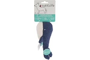 ROSEWOOD Tufflove Luxury Plush Whale Toy for Dogs, Medium, Tough Dog Toy, for Medium to Large Dogs, Blue