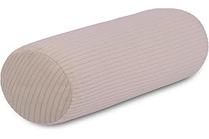COZYKING Nackenrolle XXL Cord Cream/Beige Nackenkissen extra lang Öko-Tex 100 und 40°C waschbar - Nackenstütz-Kissen mit Bezug für Auto, Flugzeug, auf Reisen oder zum Lesen und Relaxen zu Hause - 15x70 cm