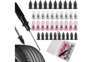 CATOR Kit Riparazione Pneumatici Auto, Include 40 Pcs Viti con Mastice Gomma di 2 Dimensioni + Cacciavite Piatto/Stella, Mastice per Riparazione Pneumatici I Kit Riparazione Pneumatici Moto