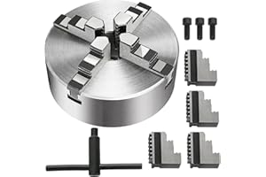 Husuper Mandril de Torno 160mm 4 Mordazas, Herramienta de Auto-Centrado y Mordaza Reversible K12-160, Portabrocas para Torno CNC Autocentrante de Alta Resistencia Precisión y Adaptabilidad