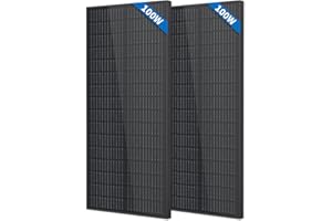 FIREFLY ENERGY 100 Watt x 2 Monokristallines Solarmodul, Komplett Schwarz für Wohnmobile, Boote, Wohnwagen, Wohnmobile, Yachthäfen, vom Stromnetz Unabhängige Systeme