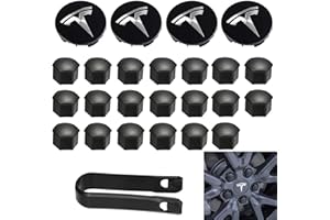 AIMISITE Aero Wheel Cap Kit,Wheel Lug Nut Covers Model 3 Wheel Cap kit with Tesla Logo Hub Center Cover Nut Cover Caps For Tesla Model 3 Model Y