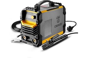DEKO 220V MMA Welder, 200A ARC Welder Machine IGBT Digital Display LCD Hot Start Welder with Electrode Holder,Work Clamp, Input Power Adapter Cable