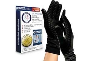 DR. ARTHRITIS Gants pour Arthrose Infusés de Cuivre Conçu par des Médecins pour Femmes et Hommes, Gants Arthrose pour Arthrite de Compression, Raynauds, RSI, Tunnel Carpien [Paire - Taille XL]