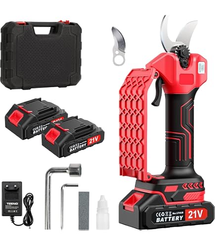 Sécateur électrique Sans Fil Professionnel 35 Mm - 2 Batteries 2000 MAh, Moteur Brushless 500W, Pour Jardin, Vigne, Arbres Fruitiers - 3