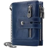 REETEE Men's Wallet Leather Wallet with RFID Blocking Leather Wallet and Coin Purse with Zip, Bifold Wallets Men 16 Card Slot