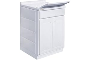 Trioplast Yellowshop - Mobile lavatoio 2 ante in resina interno-esterno pilozza lavabo lavanderia bagno Bianco cm 60x60 e 60x50 H84 (Cm L60 x P50 x H84)