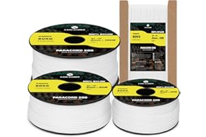 Kamu Synber Paracord 2mm 15M Seil 100% Nylon Schnur mit 3 Kern Reißfeste Typ I für Basteln, Outdoor, DIY, Camping | Tragkraft 90kg | Weiß