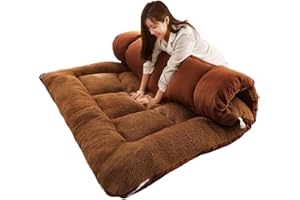 MLHK Materasso Futon Tatami Giapponese Pieghevole Materasso Letto Futon Portatile Tatami Morbido Allevia Il Mal di Schiena Materasso per Residenza Studentesca Casa Addensare 10cm,Brown-180 * 200cm