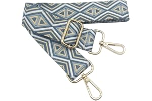 KERIOCUSI Tracolla Regolabile Colorata per Borse Donna Beige Blu, 80-130cm Cinghia della Borsa con Gold Moschettone, Durevole per Crossbody Borsa, Chitarra, Borse Moderne Accessori, 3.8cm, 1210