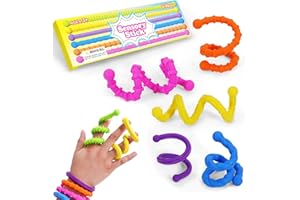 Homly 6 Pack Fidget Toys Sensory Stick, Textured Calming Fidgets for Kids, Classroom & Travel Must-Have Road Trip Toys, Compact Finger Fidget Sensory Set for Focus Support
