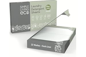 SIMPLE LIVING ECO Non Bio Laundry Detergent sheets -32 washes. -Safe for Sensitive Skin- UK made. (Fresh linen)