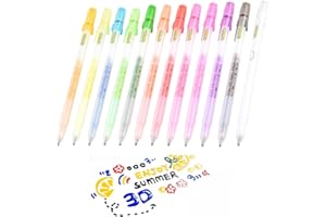 Dacono Penne a inchiostro gel, penne a inchiostro 3D, 1,0 mm, pennarelli da colorare fluorescenti fai da te