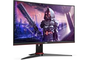 AOC Gaming C24G2AE - Monitor da 24 pollici Full Hd, 165Hz., 1ms, FreeSync Premium (1920 x 1080,2 x HDMI, DisplayPort), colore: Nero/Rosso