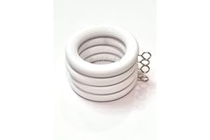 HomeElabador Ganchos de Madera para Colgar Cortinas con Ojales, 24 Piezas, 45 mm de diámetro Interior, Color Blanco