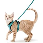 rabbitgoo Anti-Escape Cat Harness with Leash 150 cm, Adjustable Reflective Cat Harness, Soft Breathable Mesh Fabric Vest, Sma