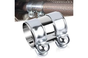 BSTDAYEVER Abrazadera Tubo Escape Conector de Tubo de Escape Doble 60x95mm Abrazadera Union Escapes Coche de Acero Inoxidable Manguito de Escapes Silenciador Adapta Mayoría Los Coches Motos