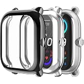 Fintie 3 Pieces Case Compatible with Amazfit GTS 2 Mini/Bip U Pro/Bip U | Soft TPU Screen Protector Case