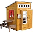 KidKraft 182 Modernes Outdoor Garten-Spielhaus aus Holz für Kinder mit