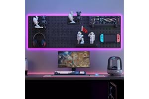 Easyhomie Juego de 4 tableros de ranuras (42 x 30 cm) + 20 accesorios para almacenamiento de habitaciones, organización y decoración, combinación libre y fácil instalación (negro)