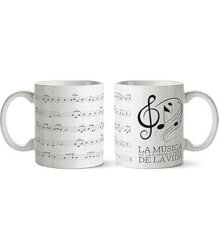 The Leonardo Collection LP46356 - Set Di Tazza In Porcellana Con Sottobicchiere Abbinato, Motivo: Chitarre, In Confezione