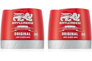2x Brylcreem ORIGINAL LIGHT GLOSSY HOLD Mens Hair Styling Cream RED TUB 150ml