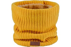 NovForth Winter Neck Warmer Fleece Lined Infinity Scarf Double-Layer Fleece Thicken Windproof and Dust Skiing Circle Lining Knit Infin for Mens Womens