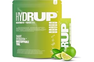 HYDRUP Electrolitos Sin Azúcar en Polvo 1733 mg - Hidratación Rápida y Energía al Instante, Sales Minerales con Vitaminas B y C para Deporte, Sabor Lima Limón, 16 Sobres Sin Gluten ni Lactosa