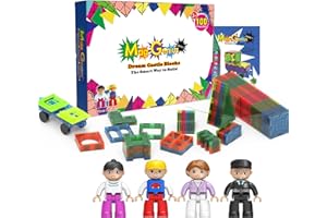 Mag-Genius 102 Piece Set - Magnet Tiles, Clickins, Castle, Windows, Magnet People