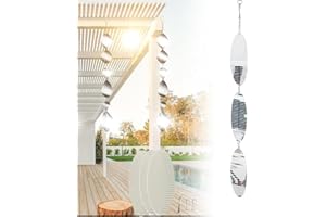 VILBOCR Stainless Steel Wind Spinner,3D Silver Indoor Outdoor Garden Decoration Crafts Ornaments,Metal Wind Chimes for Outside Decor,Decorations to scare away yard birds (Fishbone-wind Spinners)