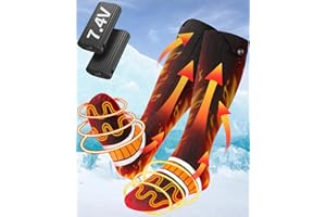 2024 Mise à Niveau Chaussettes Chauffantes, Eventek 7.4V Chaussette Chauffante Rechargeable, 360° Chaussettes Chauffantes Hommes Femmes avec 3 Niveaux Température pour Le Ski Chasse Randonnée