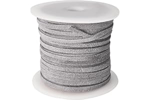 esnado Wildlederband, Lederband flach | Breite: 3 mm | Dicke: 1,5 mm | Länge: 5 Meter | Farbe: Grau | ECHTES Leder - pflanzlich gegerbt | zum Basteln und zur Schmuckherstellung