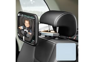 BBWELL Specchietto Retrovisore Bambini,100% Infrangibile,Rotazione 360°Specchietto Retrovisore Auto,Stabilità Gancio Triangolo,175°Visione Chiara Specchio Auto Neonato Sedile Posteriore
