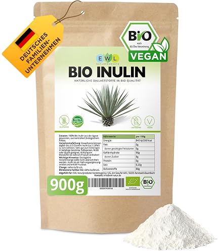 Inulin Pulver BIO 500g | kalorienarmer Ballaststoff aus der Agave |  feinkrnig in der Konsistenz und gut wasserlslich | ideal fr Getrnke und  zum Kochen und Backen verwendbar | vom Achterhof :