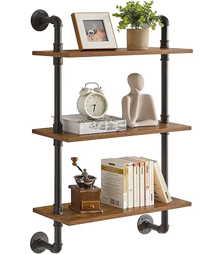 Industriële hoekkast - Boekenkast van metaal en hout - 200x60x24 cm