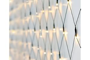 ‎SPETEBO Spetebo Lichternetz 1,5x1,5 m - 100 LED warmweiß - Batterie betrieben + Timer Funktion - Deko Lichterkette Netz Außen