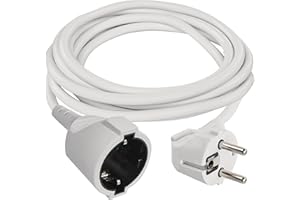 EMOS - IP20 Verlängerungskabel 5m - 1 Schuko-Steckdose - 250 V, 16 A, 3680 W - hochwertige PVC-Isolierung - H05VV-F3G 1,5 mm2 - erhöhter Berührungsschutz - für Innen - weiß