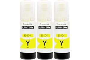 ‎SUPPLYGUY Supply Guy Tinte kompatibel mit Epson 104 Gelb für EcoTank ET-2710 ET-2711 ET-2712 ET-2714 ET-2715 ET-2720 ET-2721 ET-2726 ET-2810 ET-2815 ET-2820 ET-2821 ET-2825 ET-2826 ET-4700 ET-4800 (3 x 70ml)