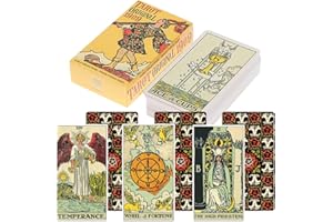 SWZY 78 Pièces Cartes Oracle Original 1909 Rider Waite,Spirit CardJeux de Société Adulte Jeu de Carte,Cartes Divinatoire Version Anglaise pour Débutant Deck Vintage Jeux de Société,10,3 x 6 cm