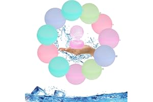 May Huang 10 Piezas Globos de Agua Reutilizables, Silicona Globos Agua de llenado Rápido Para Niños Adultos, Juguetes de Agua de Silicona sin Látex para Exteriores, Piscina, Playa (10)