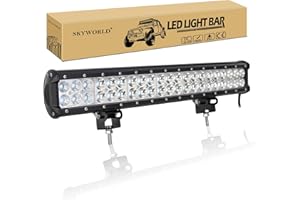 SKYWORLD 20 pouces 50 cm 126W Barre led 4x4, Rampe Feux Phare de Travail Etanche Barres lumineuses led pour Offroad Voiture Véhicule Camion Tracteur Quad Bateau, feu antibrouillard