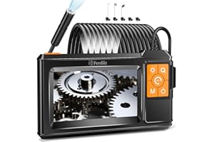 4.3" IPS Screen Industrial Borescope, Ferdiiz Endoscope Inspection Camera with Illuminator, 1080P HD Snake Camera, IP67 Drain Endoscope, 8 Adjustable LED Lights, Wall Inspection Gadgets for Men-10M