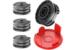 TRUSTLIONTEK Bobines de fil pour coupe-bordure Bosch ART 36-36 LI, ART24/24+, ART 27/27+, ART 30/30+, bobine de rechange F016800351 (4 bobines de fil + 1 couvercle de bobine)