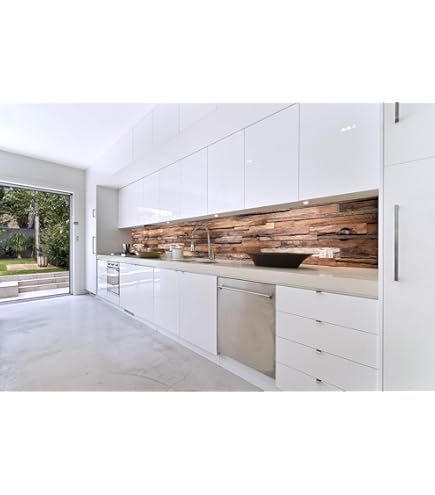 Paraschizzi Autoadesivo Per Cucina - 260x60 Cm, Legno, Resistente All'Acqua, Qualità Premium - Foto 2