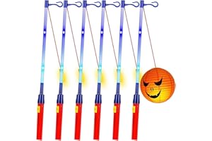 Shengruili 6 Pack led laternenstab,Laternenstab mit LED,Laternenstab Kinder led,Laternenstäbe,für Kinderpartys,St Martin,Halloween,Weihnachten,Laternenumzüge,Martinsumzüge,Kostümpartys