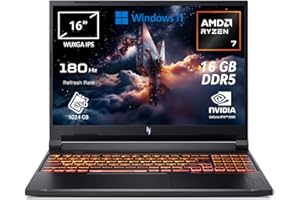 Acer Nitro V 16 AI ANV16-42-R0BK Notebook Gaming, NVIDIA GeForce RTX 5060 8 GB GDDR7, Processore AMD Ryzen™ 7 260, Ram 16 GB DDR5, 1024 GB SSD, Display 16" WUXGA IPS 180 Hz, Windows 11 Home