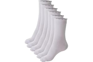 The Good Store School Socks for Boys and Girls | 6 PAIRS | Breathable Cotton | White | Kids Crew Socks | Machine Washable | All Day Comfort