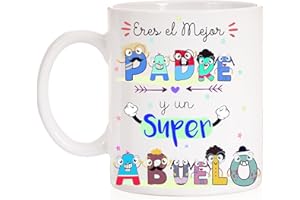 FUNNY CUP Taza Eres un Gran Padre y un Super Abuelo Taza de Regalo para el día de los Padres o Abuelos. Ideal para Regalar. Regalo Divertido.